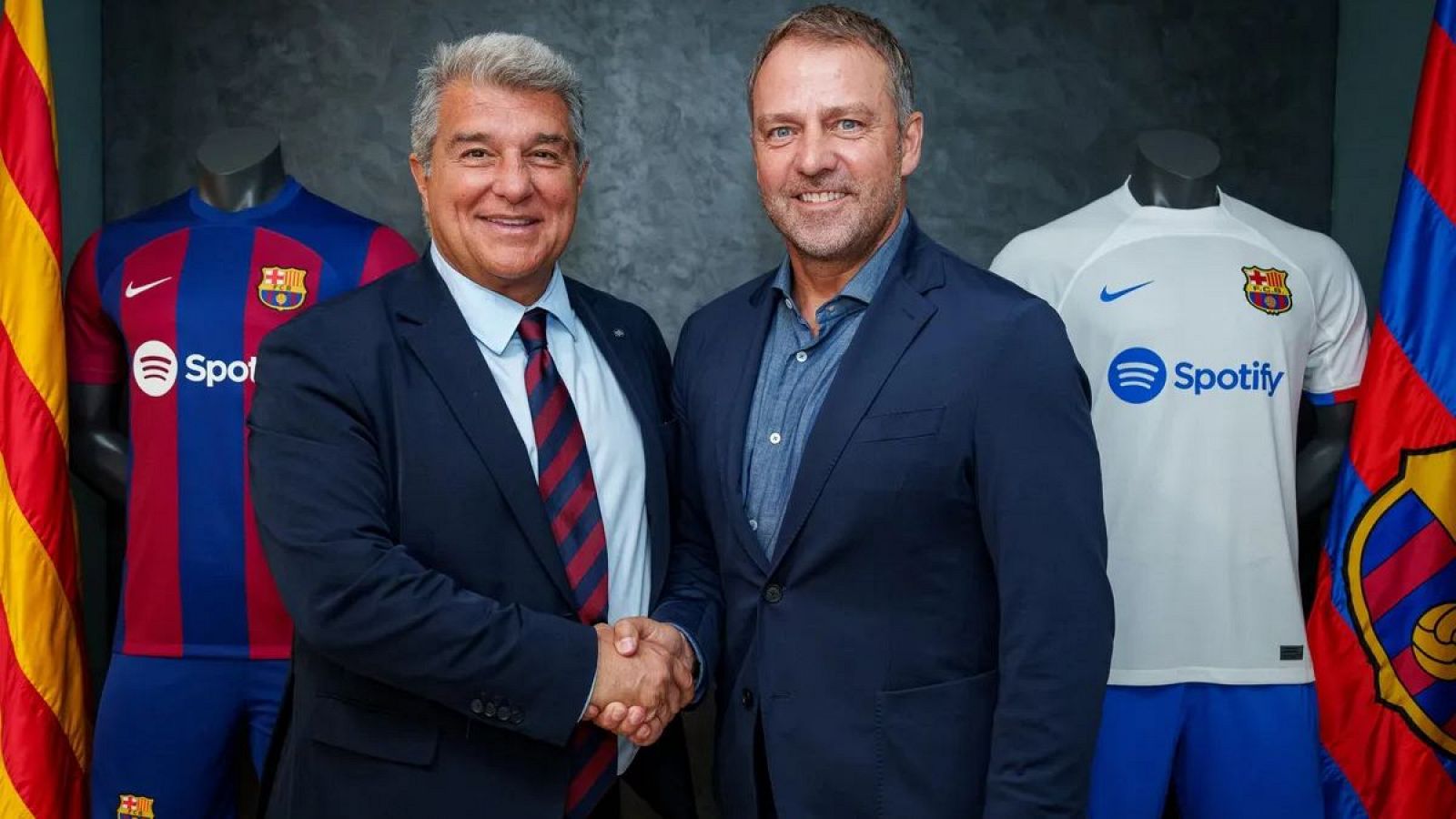 Joan Laporta and Hansi Flick