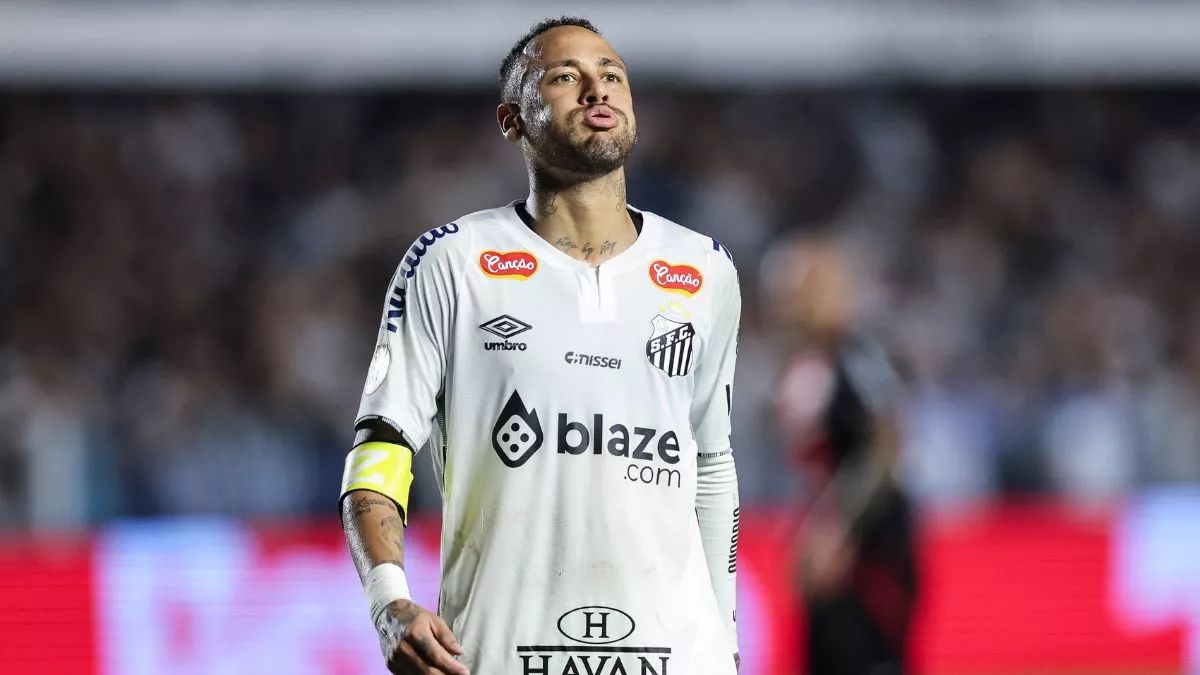 Neymar in action for Santos.