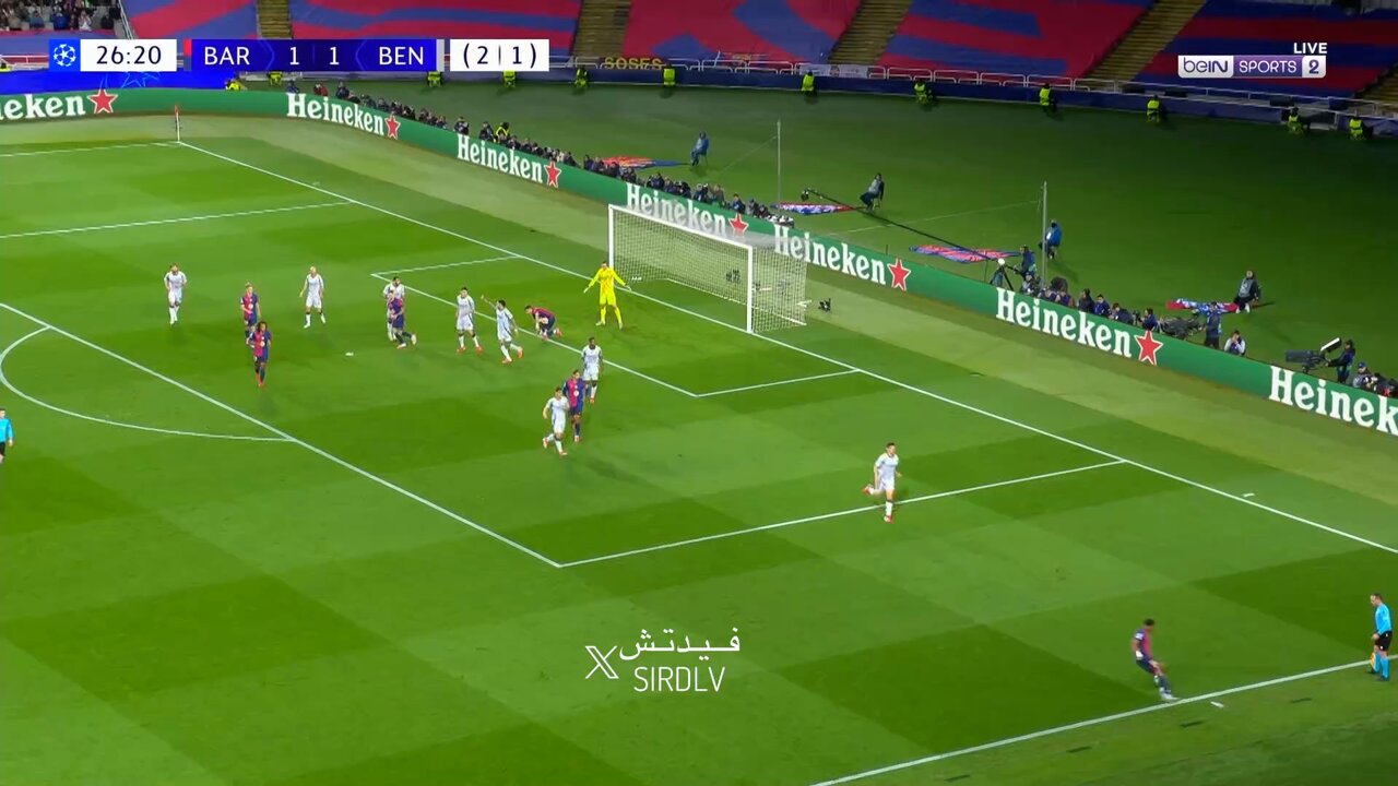 WATCH: Barcelona back in front on the night against Benfica courtesy of Lamine Yamal stunner